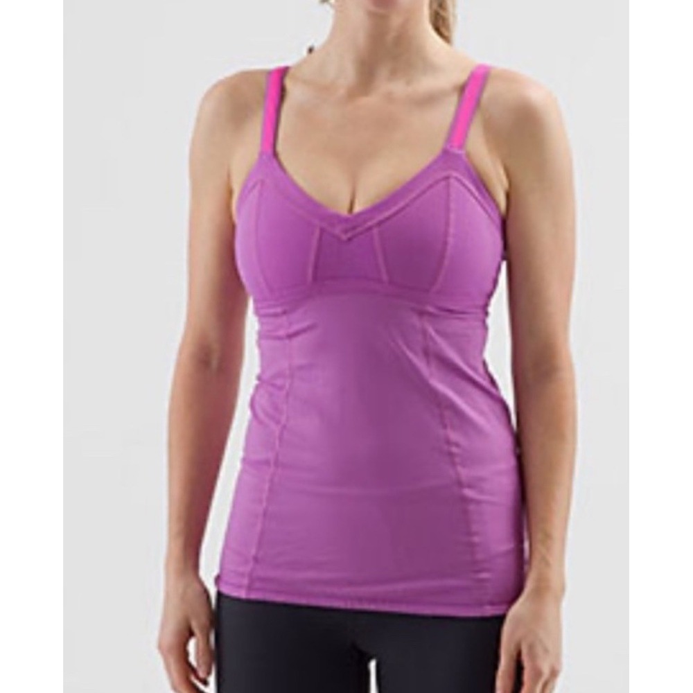 Lululemon Light It Up Scuba Tank Women 10 Yoga Active Gym Built Bra Top Workout